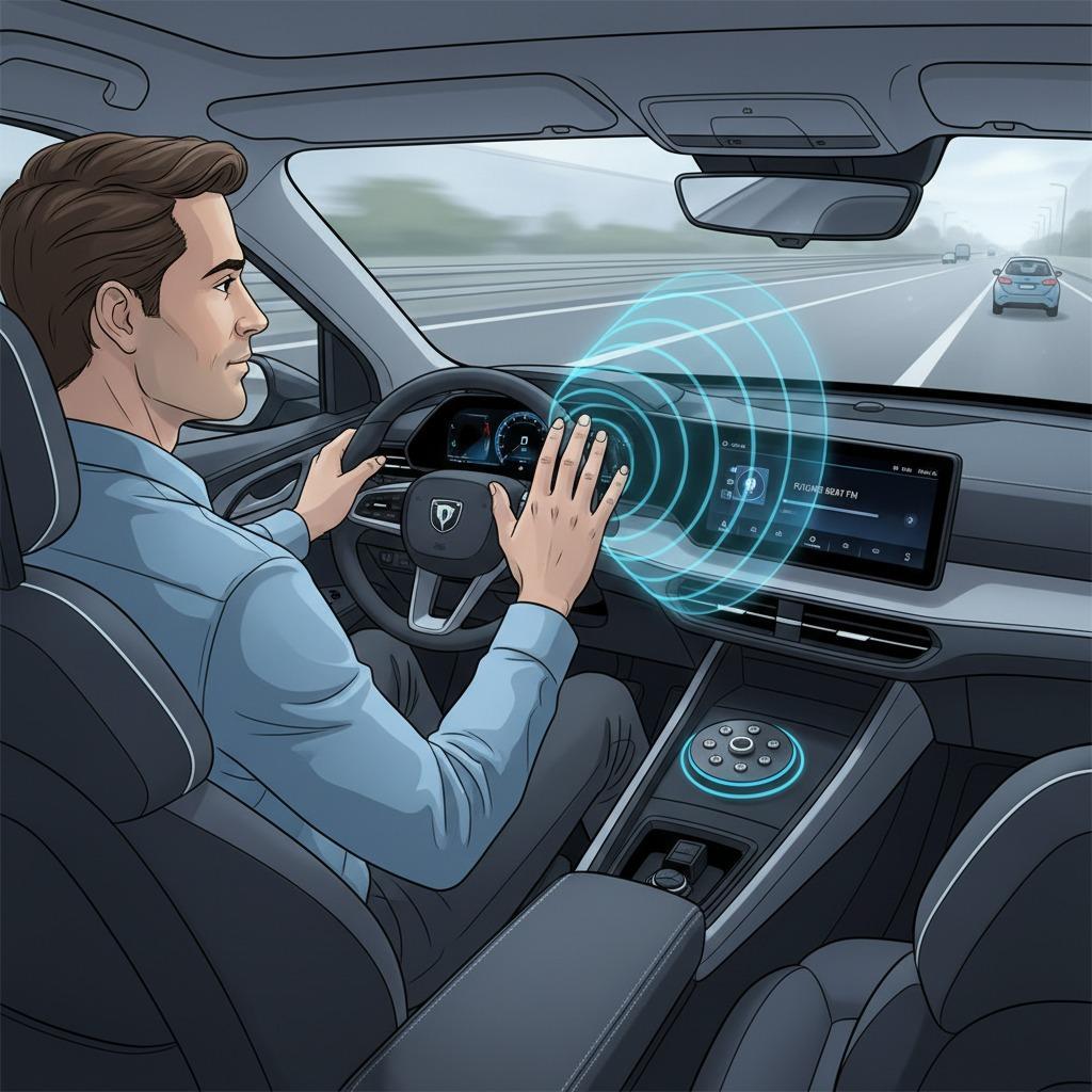 El radar de reconocimiento de gestos revoluciona el control automotriz.