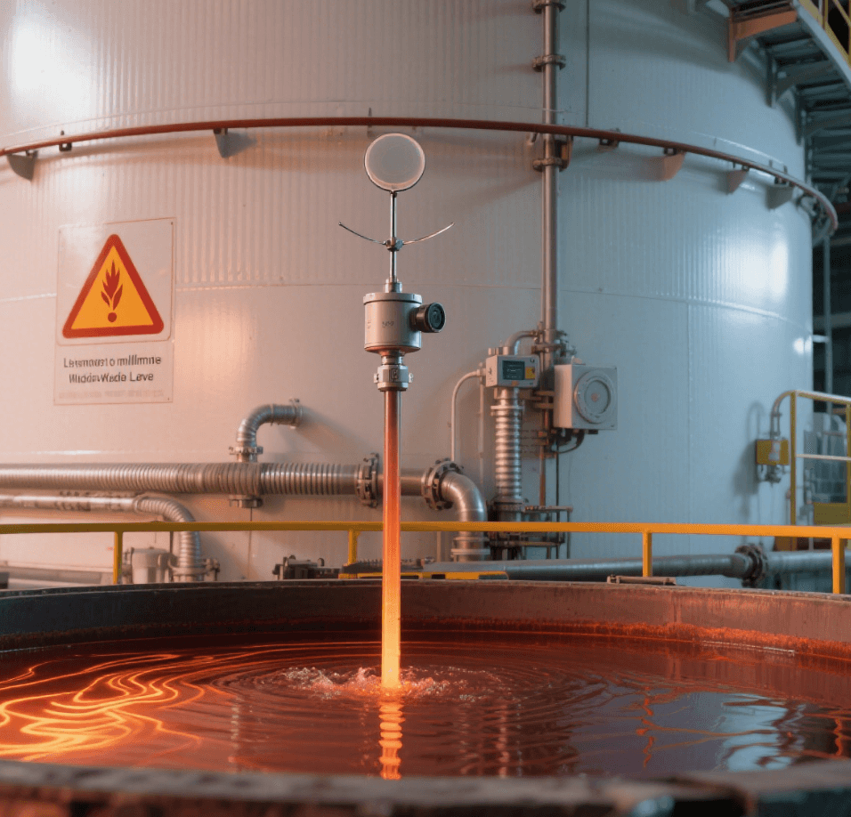 高温タンクにおけるレーダーレベル測定の安定性の確保