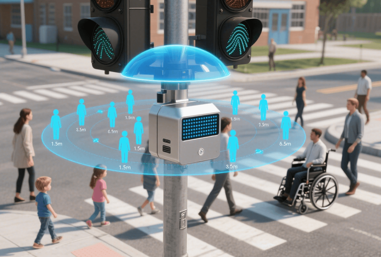 Seguridad inteligente en cruces peatonales con radar en escuelas y hospitales