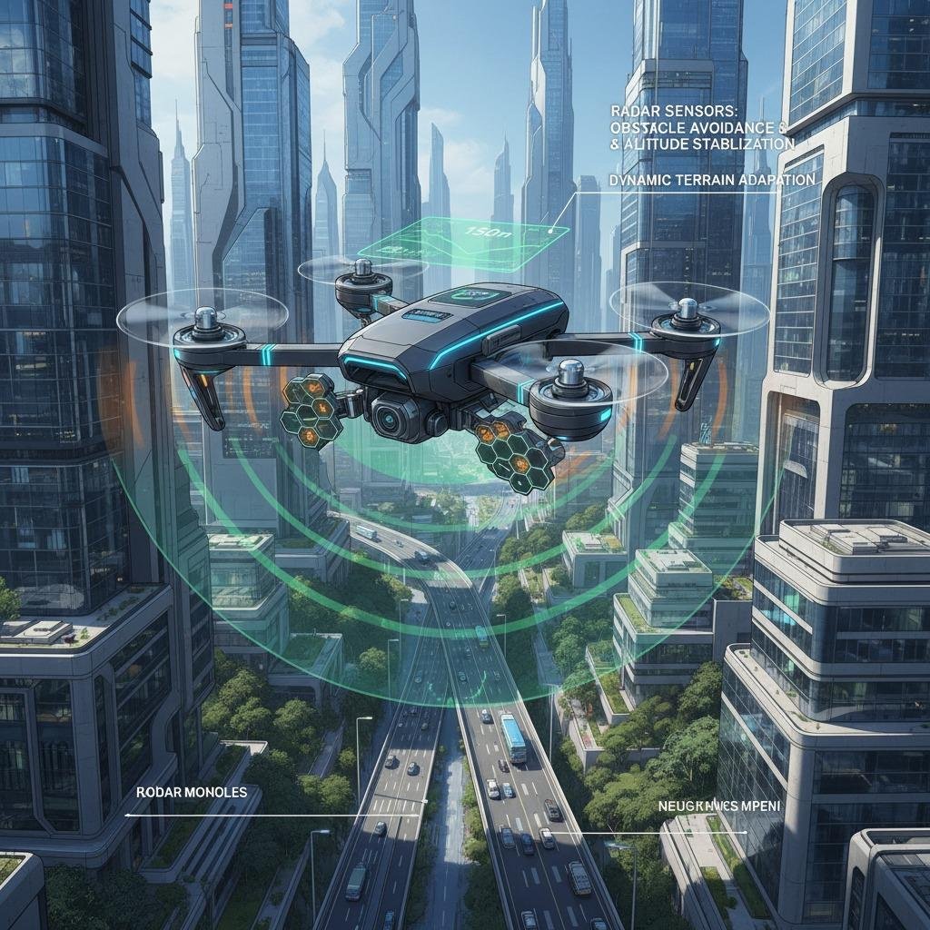 ドローン高度レーダーセンサーの習熟による高精度測定