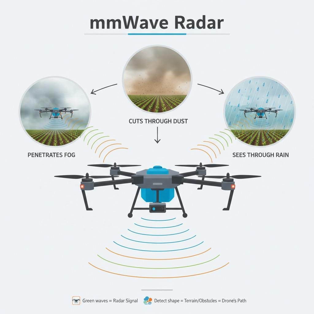 Aprovechamiento del radar de ondas milimétricas para drones agrícolas de alta eficiencia